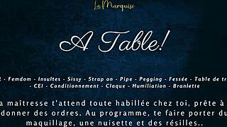 i feel so aroused by this french femdom milking on the table with cei instructions