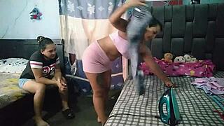 She Can't Wait to Surprise with Ass Licking and Massage from Behind