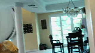 angelica saige sucks his fingers while he aggressively pounds her tight shaved pussy in intense 1on1 action