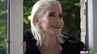 64 Year Old Gilf Granny Jacy Craves Cumshot After Hardcore Blowjob and Skinny Tits Action