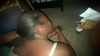 Fat girl sucks that big black cock deepthroat until creampie in pov 😂