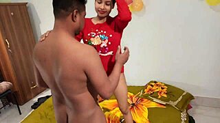 Watch Shathi and Hanif pk with Shapan slam two big cocks into that slutty desi pussy!