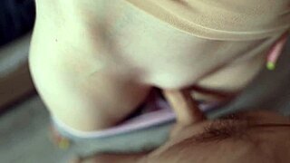 Step mom catches horny step son masturbating during yoga and fucks him with creampie inside wet pussy