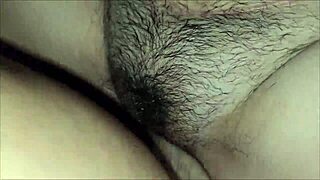 close up pov of my stepsister's hairy wet pussy getting creampie in homemade sex!