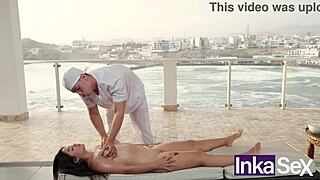 Peruvian Wife Gets Groped by Masseur Then Fucked Hard in Front of Husband at Gym