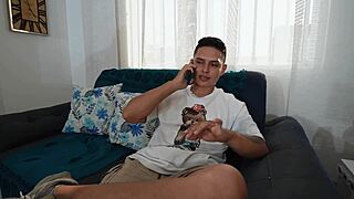 horny latina gives footjob and gets fucked hard in cowgirl doggystyle action