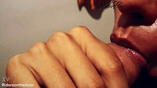 Wow, those beautiful lips are teasing and sucking that cock so wet and cute