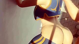 fortnite chun li sneaks into the bathroom for rough anal cheating sex with squirting