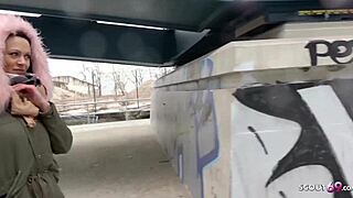 Hey, this German scout picks up an 18+ teen from Berlin streets for rough public monster cock fucking