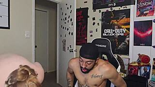 redhead gamer girl takes bbc deep during game break for squirting creampie