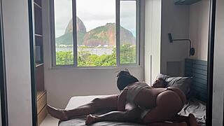 Bodybuilder Brunette Babe in Fishnets Rides Cowgirl and Takes Doggystyle Pounding in Car