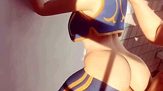 fortnite chun li sneaks into the bathroom for rough anal cheating sex with squirting