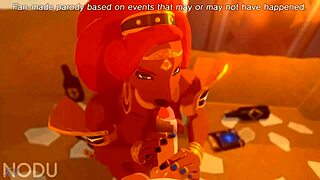I feel so turned on watching Urbosa sucking and fucking that huge cock