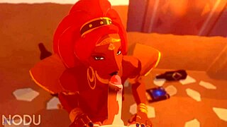 I feel so turned on watching Urbosa sucking and fucking that huge cock