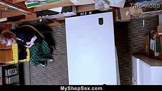 Stealing Teen 18+ Gets Caught and Rides Officer Hard in Office for Freedom