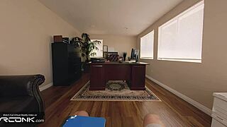 Skinny Violet from The Incredibles engages in activity on table in ripped uniform for cosplay parody