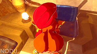 I feel so turned on watching Urbosa sucking and fucking that huge cock