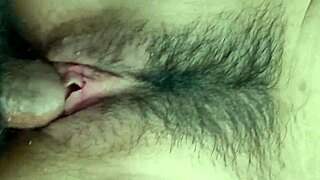 Closeup Hairy Pussy of Friend Wife Getting Fucked and Masturbated