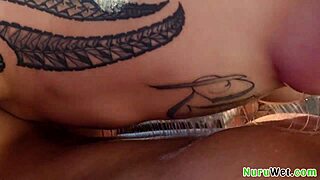 Big Ass Masseuse Lacey Jayne Handles James Angel's Monster Cock in Wet Outdoor Nuru Session