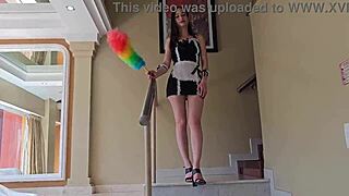 Blonde Maid With Big Ass And Natural Tits Gets Rough Pov Creampie From Old Guy