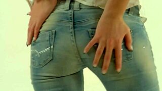 Hey gorgeous blonde, why not strip those clothes and finger your shaved pussy for a wet solo party?