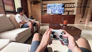 She lures her foreign friend into bareback sex without condom for intense pleasure.