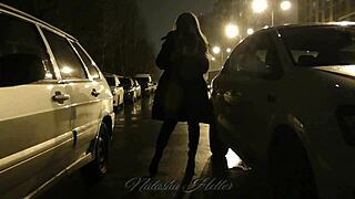 Autumn Naked Walk Flashing Big Tits And Pussy In Public