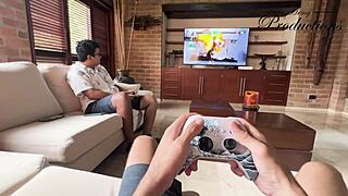 She lures her foreign friend into bareback sex without condom for intense pleasure.