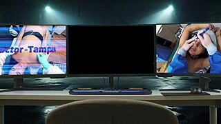 Dr Tampa guided Aria Nicole through the latex glove procedure backstage in Florida, focusing on her natural tits and pov spreading.