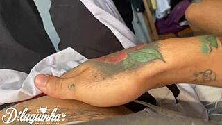 Caught my friend's wife alone and turned it into wild squirting sex with her hairy pussy