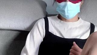 asian woman with big wet pussy masturbates solo in sexy wet scene