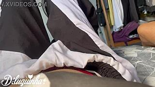 Caught my friend's wife alone and turned it into wild squirting sex with her hairy pussy