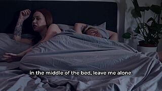 Redhead stepmom sneaks in bed for rough cowgirl riding