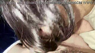 close-up blowjob with cum in mouth and swallowing