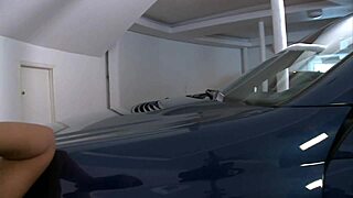 You won't believe how brunette babe Romana Ryder rides cock in public convertible