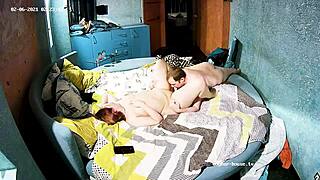 So this big white MILF babe gives her friend a massage and some petting on the bed