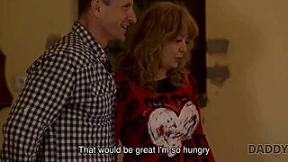 Handsome man relaxes in the living room with two dazzling teen 18+ lovers. They enjoy a calm ffm group chat on the couch.