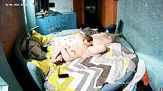 So this big white MILF babe gives her friend a massage and some petting on the bed