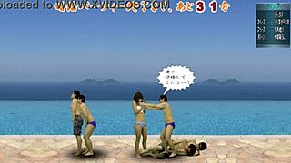 i love this ball kicking action game with japanese femdom cfnm fun