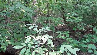 Step Sister Spies on Girlfriend for Intense Lesbian Licking in Forest