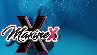 Curvy Brunette Maxine X Enjoys Draining BBC as Hobby by Riding and Sucking Monster Cocks