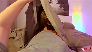 stepmom secretly sneaks into room to suck cock then gets pussy fucked and ass filled with cumshot.