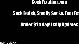 come on slave, bury your nose deep in my stinky socks right now