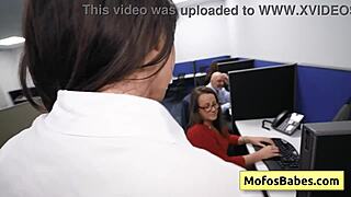 busty brunette office slut gets a nasty facial cumshot at work from hardcore fucking - sasha pearl parker ambrose