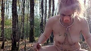 I Feel So Humiliated As Outdoor Slave Milf In Bondage Licking And Exposed