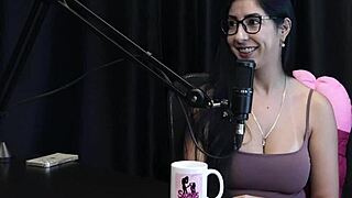 Blonde Brazilian Renatinha Melo shares casting interview tips on domination and submissive life. She reveals repressed personal details in sheer red lingerie outdoors