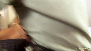 Slut in golden dress moans while getting her vagina plowed.