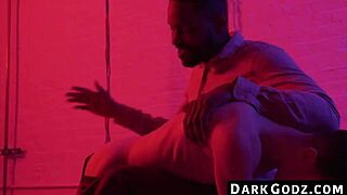 Oh man, that ebony male dominating the petite 18+ gay in raw interracial pounding on Darkgodz com.