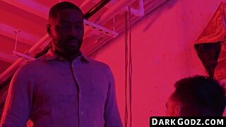 Oh man, that ebony male dominating the petite 18+ gay in raw interracial pounding on Darkgodz com.