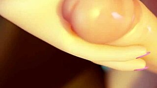 i grabbed vicky and she sucked my big cock on the floor, her redhead tits bouncing in that wild hentai handjob scene